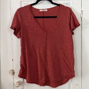 Project Social T Short Sleeve V-Neck Tee in Brick